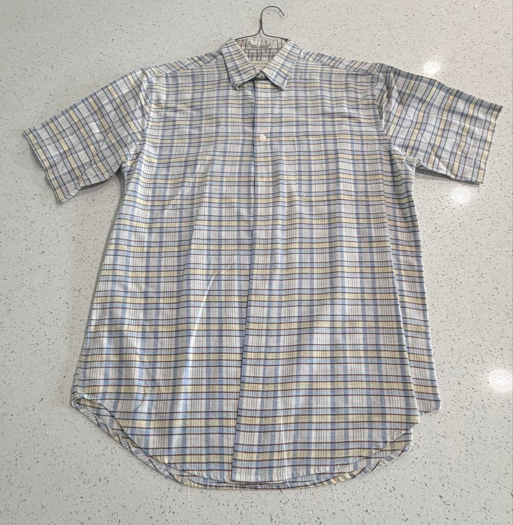 Vintage Preswick & Moore Plaid Short Sleeve Button Up Shirt - Sz Medium